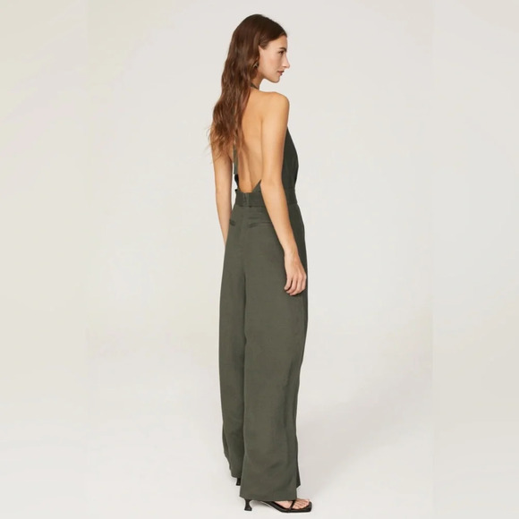 Adam Lippes Olive Halter Jumpsuit - Picture 4 of 8